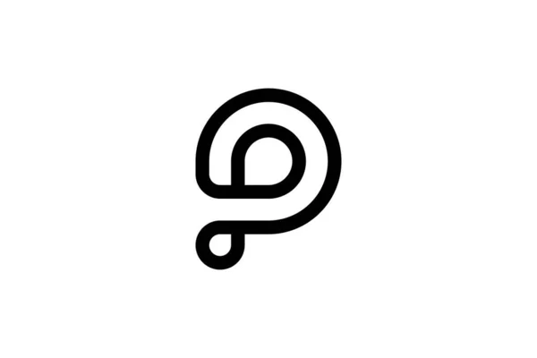 Logo Černé Písmeno Osnovy — Stockový vektor