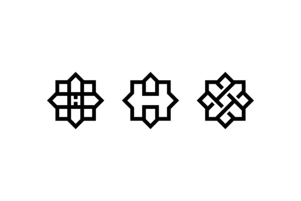 Black Outline Geometric Logo — Stockový vektor
