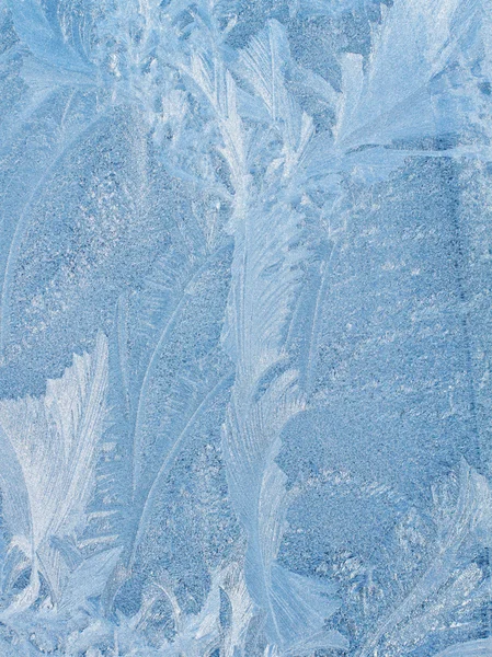 Frostiges natürliches Muster am Winterfenster — Stockfoto