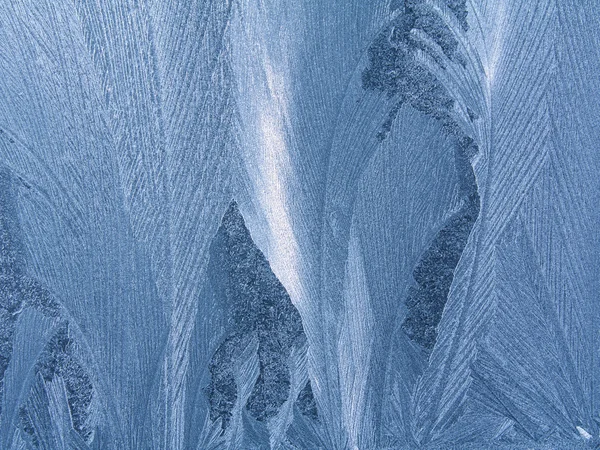 Frosty natural pattern on winter window — Stock Photo, Image