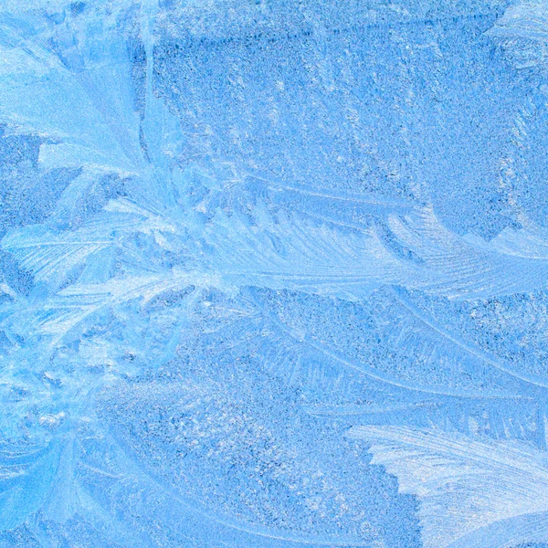 Frosty natural pattern on winter window — Stock Photo, Image