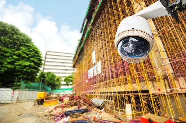 CCTV or surveillance operating in construction site — Stock Photo, Image