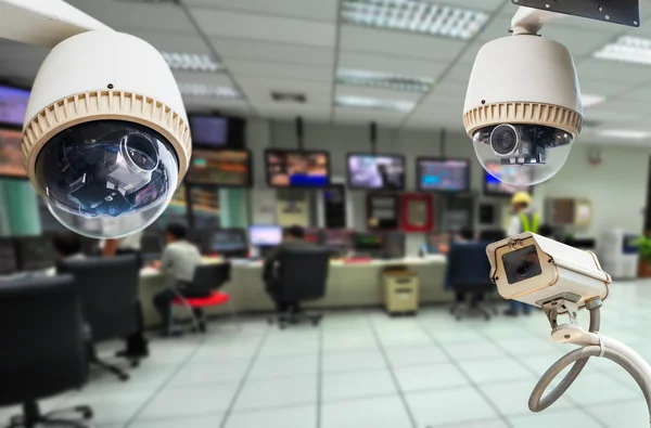 CCTV and security room background — Stock Photo, Image