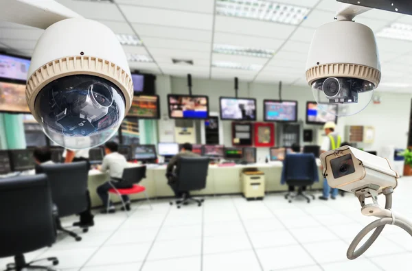 CCTV e sala de segurança de fundo Imagem De Stock
