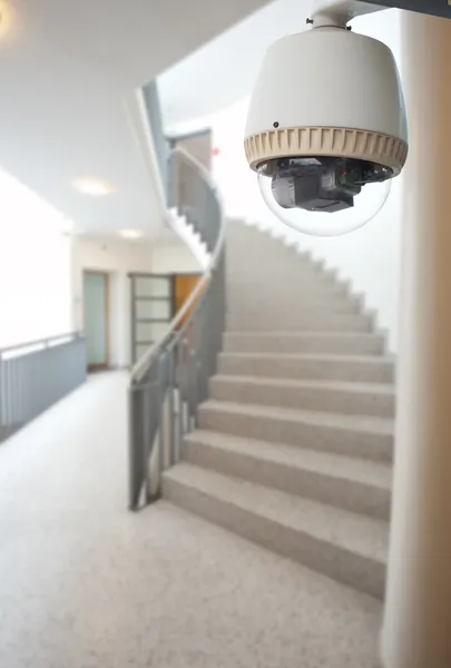 CCTV Camera Operating in fire exit stairway — Stock Photo, Image