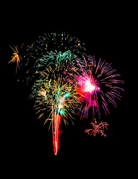 Colorful fireworks on dark background — Stock Photo, Image