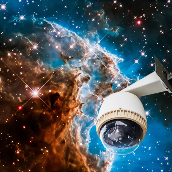 CCTV with star light background, image from Nasa.gov — Stock Photo, Image