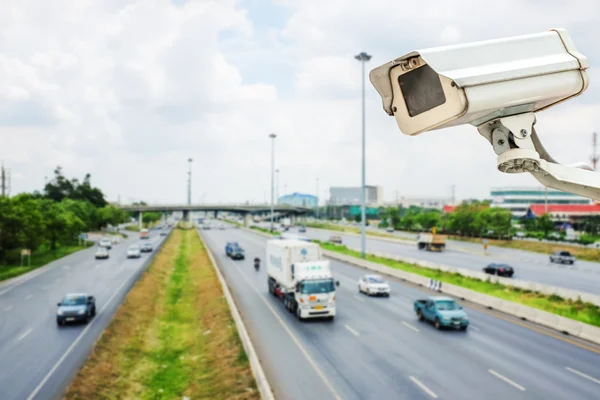 CCTV Camera or surveillance Operating on traffic road — Stock Photo, Image