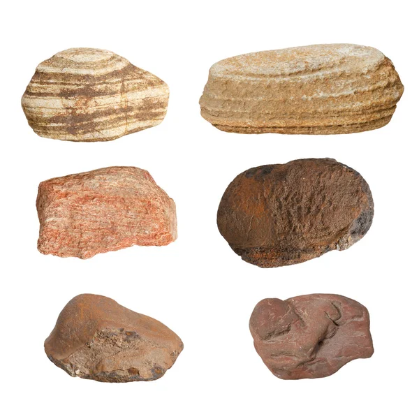 Beyaz arka plan üzerinde izole koleksiyonu kayalar
