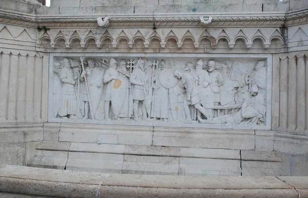 Dettagli Del Monumento Stefano Nel Bastione Della Pesca Budapest — Foto Stock