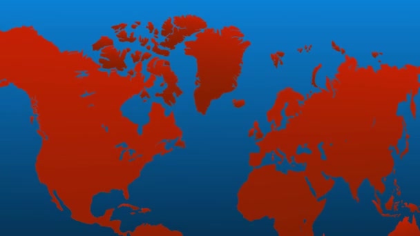 Mapa Del Mundo Movimiento Fondo Resolución Ultra — Vídeo de stock