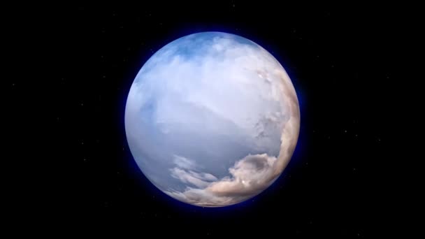 Cloudy Planet Space Animation Resolution Ultra — Stock Video