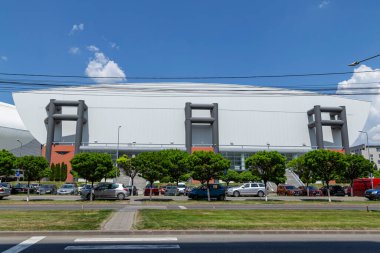 Craiova, Dolj, Romanya 14 Mayıs 2022: Romanya 'nın Craiova kentindeki yeni spor salonu.