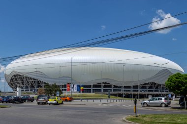 Craiova, Dolj, Romanya 14 Mayıs 2022: Ion Oblemenco stadyumu 14 Mayıs 2022 'de Romanya' nın Craiova kentinde.
