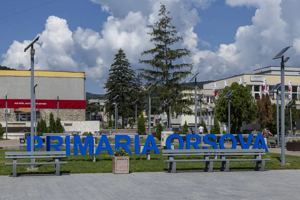 Orsova Rumania Junio 2022 Texto Ayuntamiento Orsova Construido Cerca Del —  Fotos de Stock