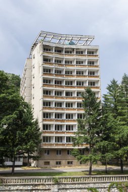 Baile Herculane (Herculane Bath), Romanya - 13 Haziran 2022: Baile Herculane, Caras-Severin, Romanya 'da yer alan Herkül Oteli