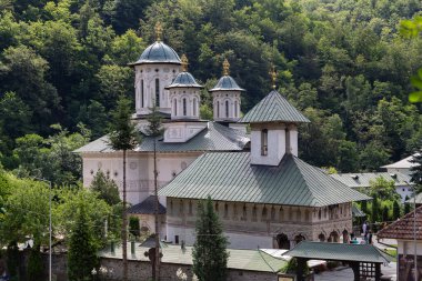 Lainici, Bumbesti-Jiu, Romanya - 10 Temmuz 2022: Lainici Manastırı, Bumbeti-Jiu, Gorj, Romanya.