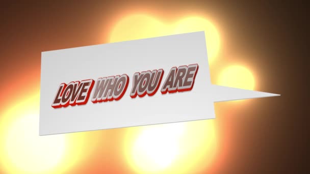 Inspirational Motivational Quote Love Who You Speech Bubble Red Orange — Video