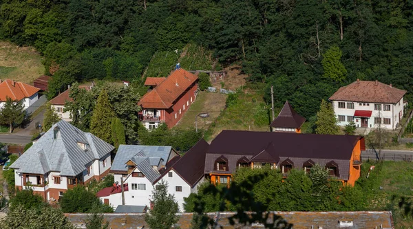 Baile Sacelu Gorj County Romania July 2022 Aerial View Village — ストック写真