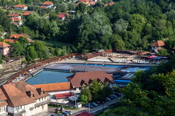 Baile Sacelu Gorj County Romania July 2022 Aerial View Tourist — ストック写真