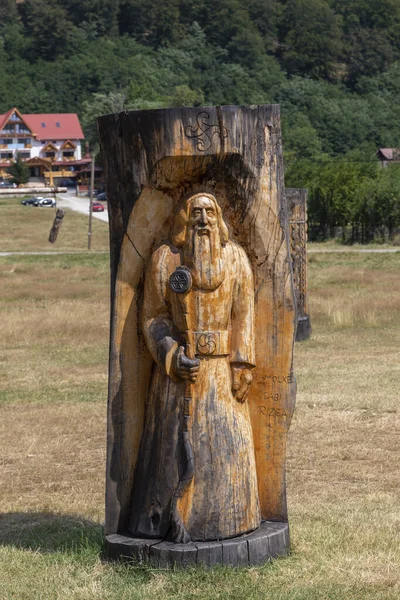 Polovragi Gorj County Ρουμανία Ιουλίου 2022 Ξύλινα Γλυπτά Dacian Θέματα — Φωτογραφία Αρχείου