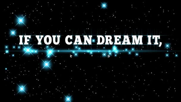Animation Inspirational Motivational Quote You Can Dream You Can Abstract — Stok Video