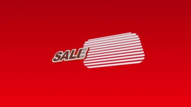 Animation banner for advertising summer sale 50% on red  abstract background. 