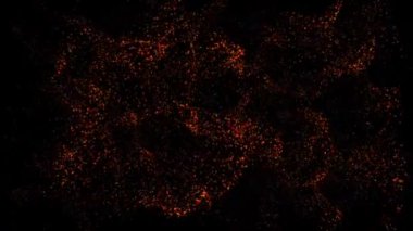 Abstract background with moving red particles.  4K Resolution (Ultra HD).