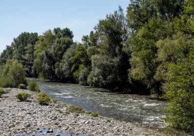 Romanya 'nın Jiu, Gorj kentinin yukarısındaki manzara