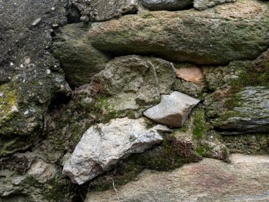 Yüksek kaliteli taş duvar arka planı. Kopyalama alanı ile ön görünüm.