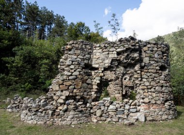 Romanya 'nın Bumbesti-Jiu kentindeki eski Visina manastırının kalıntıları.