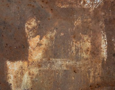 Yüksek kaliteli paslı paslı metal yaprak dokusu, pas ve oksitlenmiş metal arka plan. Eski metal panel.