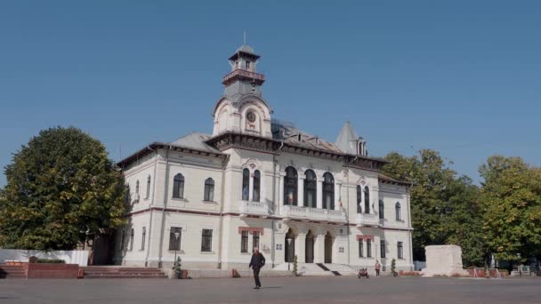 Targu Jiu Rumania Oktober 2022 Gedung Prefektur Gorj Pada Tanggal — Stok Video
