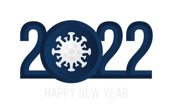 Szczęśliwego Nowego Roku 2022 2022 Realistyczną Ilustracją Wektora Wirusa — Wektor stockowy