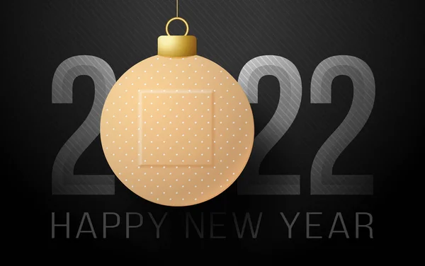 Bonne Année 2022 Planète Monde Carte Vœux Avec Boule Bulle — Image vectorielle
