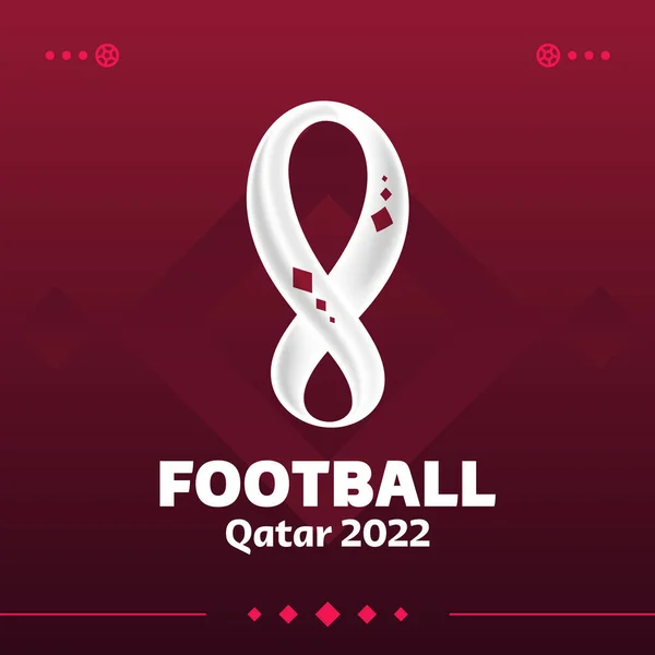 Qatar 2022 world cup football competition vector design. Not official logo qatar 2022 on red burgundy background Pattern for Banners, Posters, Social Media kit, templates, scoreboard.