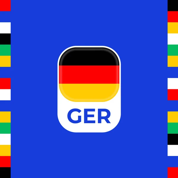 Germany vector flag. football 2024 tournament championship final stage. Official championship blue color and style with country line flag.