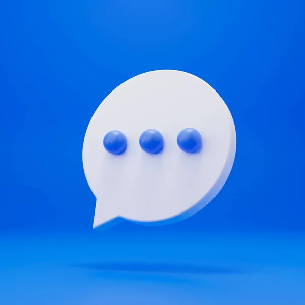 Icono Chat Burbuja Voz Símbolo Renderizado Aislado Sobre Fondo Azul — Foto de Stock