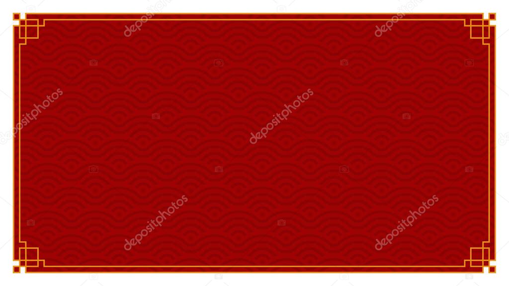 red and gold happy chinese new year festival banner design. Banner with Asian Festive Ornament Vector.