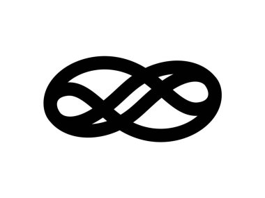 outline infinity logo. Eternal limitless emblem. Black mobius ribbon silhouette
