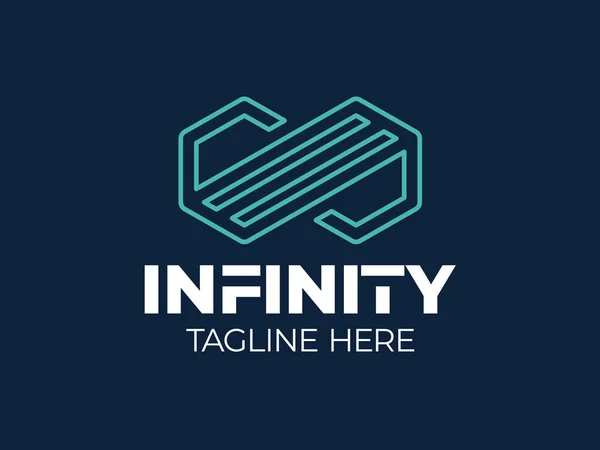 Infinity Hexagonal Logo Geometric Infinity Cube Hexagon Logo Flat Concept — 图库矢量图片