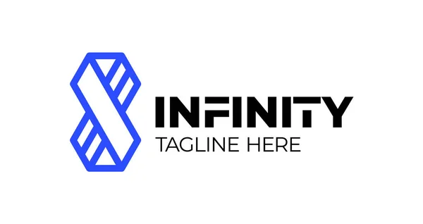 Infinity Hexagonal Logo Geometric Infinity Cube Hexagon Logo Flat Concept — 图库矢量图片