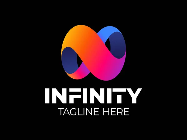 Infinity Ribbon Logo Vector Abstract Infinity Logo Template Design Endless — 图库矢量图片