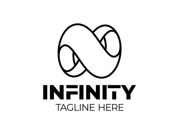 Outline Infinity Logo Eternal Limitless Emblem Black Mobius Ribbon Silhouette — 图库矢量图片