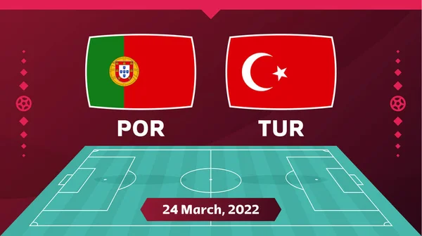 Portugalský Krocaní Zápas Playoff Football 2022 Mistrovství Zápas Proti Týmům — Stockový vektor
