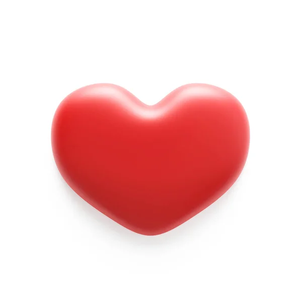 Render Love Heart Red Heart Isolated White Background Valentine Symbol — Stock Photo, Image