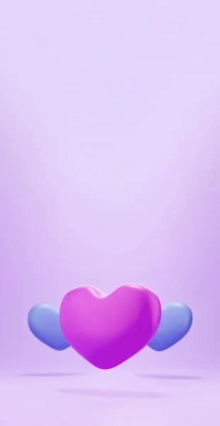 Corazón Púrpura Sobre Fondo Violeta Icono Del Corazón Como Amor —  Fotos de Stock