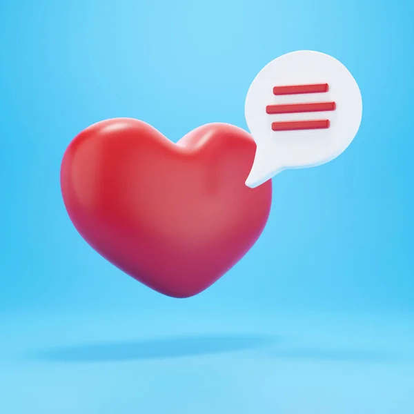 Coração Com Bolha Chat Tornar Amor Notificação Mídia Social Como — Fotografia de Stock
