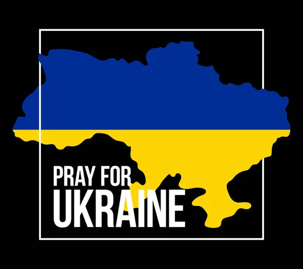 Pray Ukraine Concept Illustration National Flag Hand Map Ukrainian Flag — Stock Vector