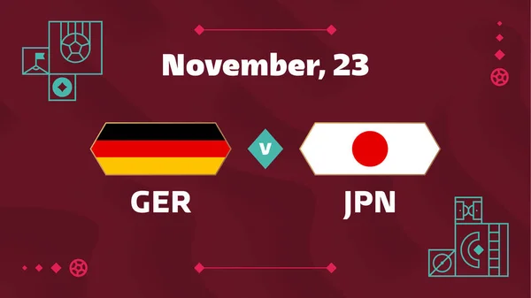 Germany Japan Football 2022 Group World Football Competition Championship Match — Image vectorielle